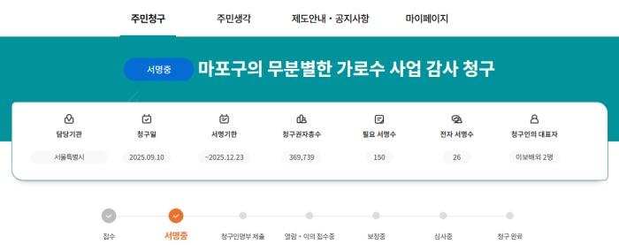 마포구 가로수 교체 논란…주민감사 청구 절차 착수 기사 이미지