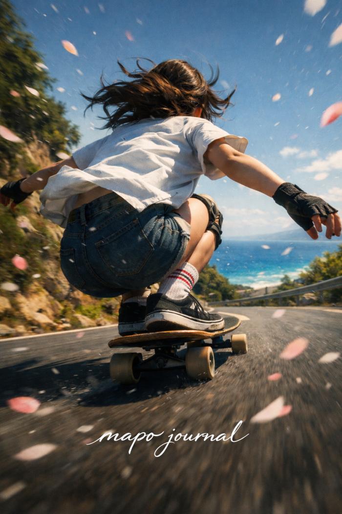 [AI 이미지 만들기] 스케이트보드 타는 소녀