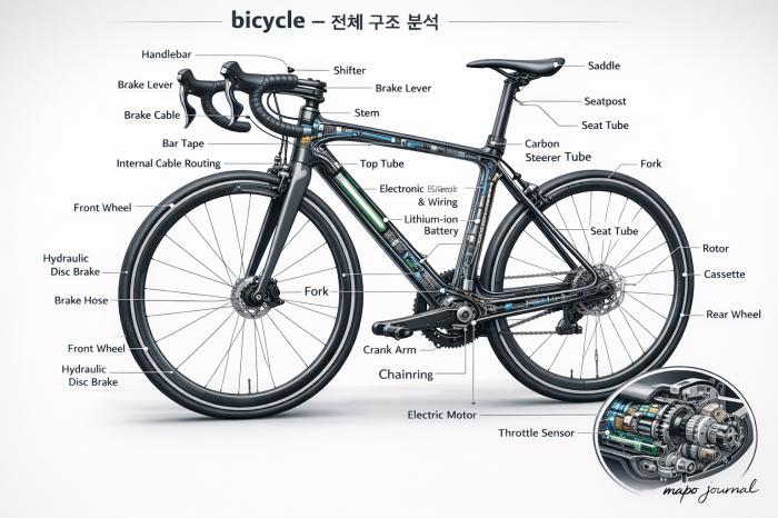 [AI 이미지 만들기 ] 자전거 전체 구조 분석
