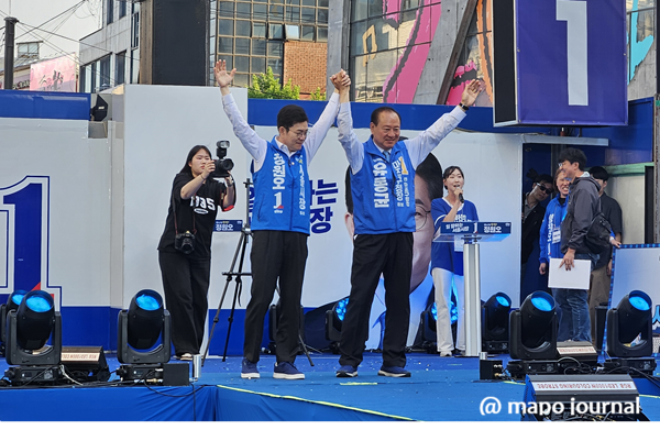 정원오 서울시장 후보와 유동균 마포구청장 후보
