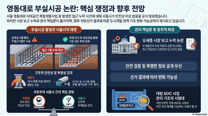 “기술 검토였나, 관리 실패였나”…삼성역 부실시공 논란, 오세훈 책임론으로 번지나