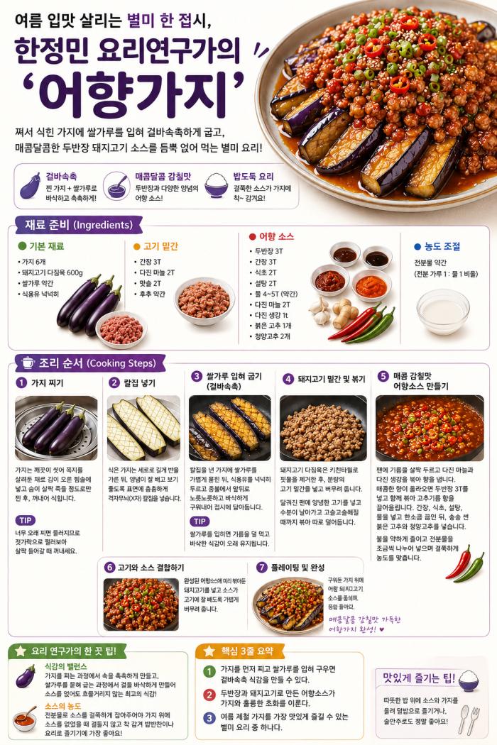 [오늘의 요리] 여름 입맛 살리는 별미 한 접시, 한정민 요리연구가의 '어향가지'