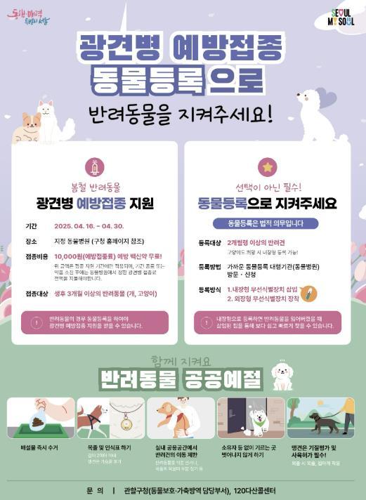 마포구, 반려가족을 지키는 봄철 필수 예방접종 시작 기사 이미지